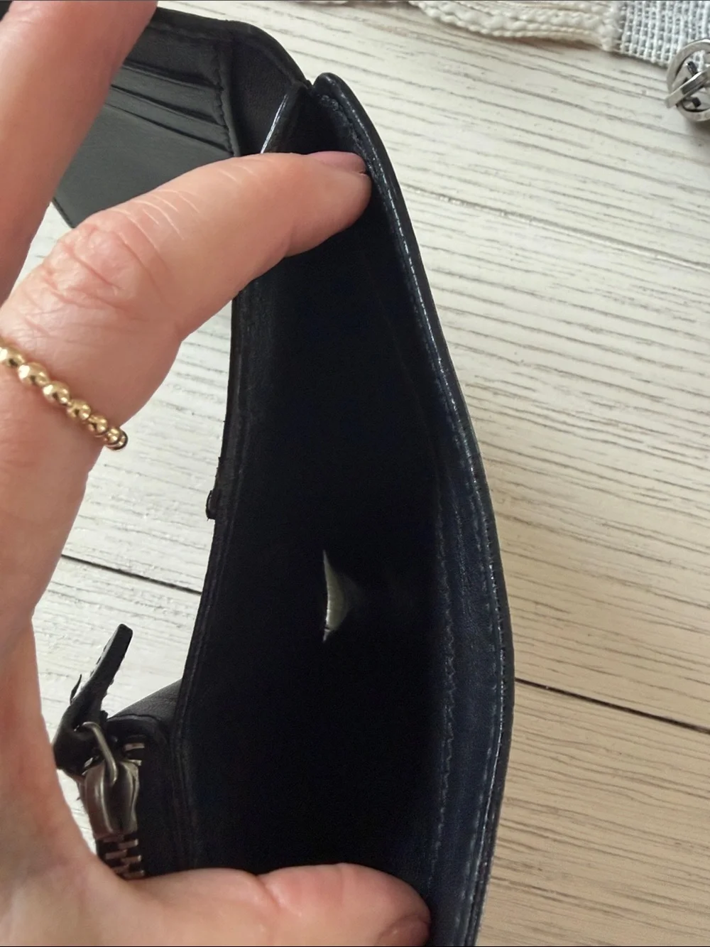 Gucci Black Leather Wallet with Silver GG Logo